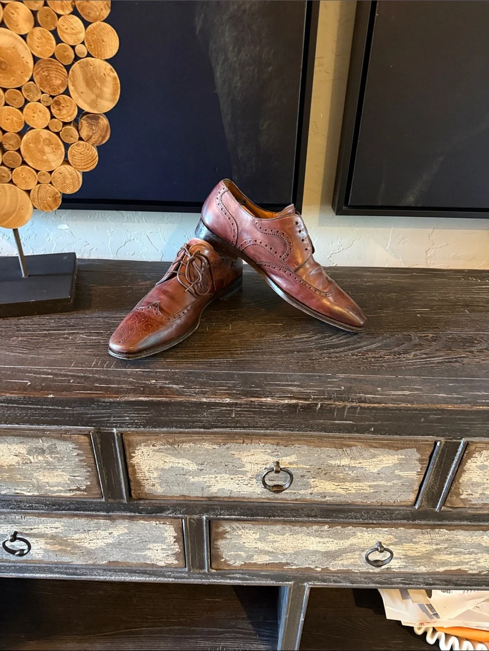 Magnanni Brown Leather Wingtip Oxfords